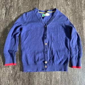 Boden Girls Cardigan Sweater‎ - Kids Size 4-5Y - V Neck, Red Trim, Cute Buttons